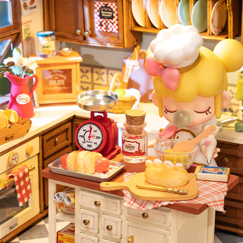 Rolife Baking Kitchen & Book Nook Miniature House – DIY 3D Puzzle