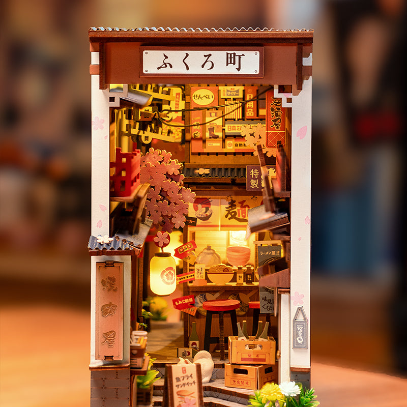 ROBOTIME Sakura Wine Alley Miniature Book Nook – DIY Wooden Kit