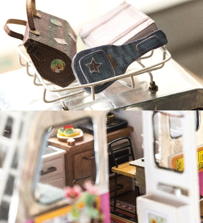 Happy Camper Miniature Dollhouse Trailer DIY Kit