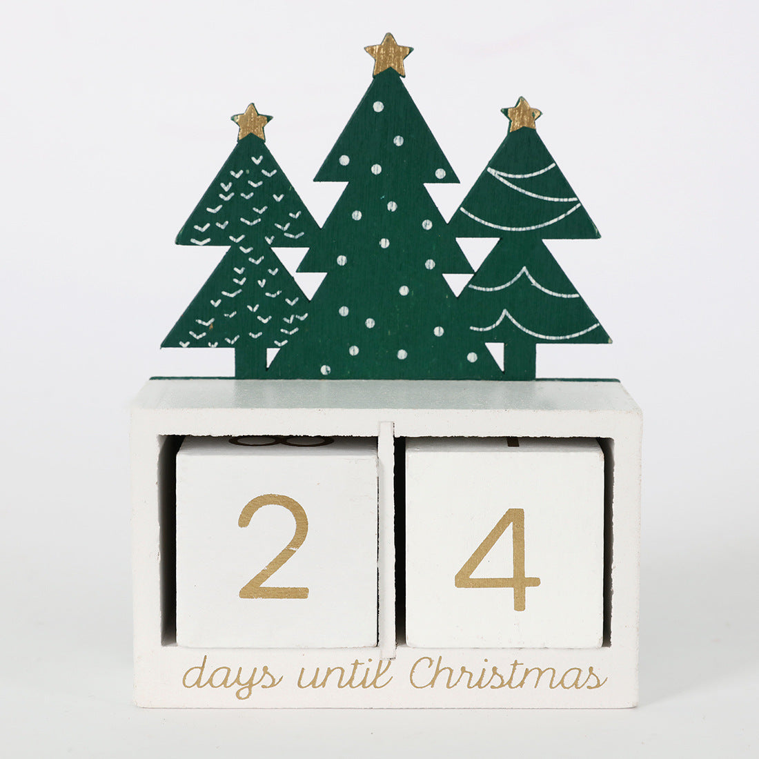 Christmas Wooden Forest Shape Countdown Calendar Block