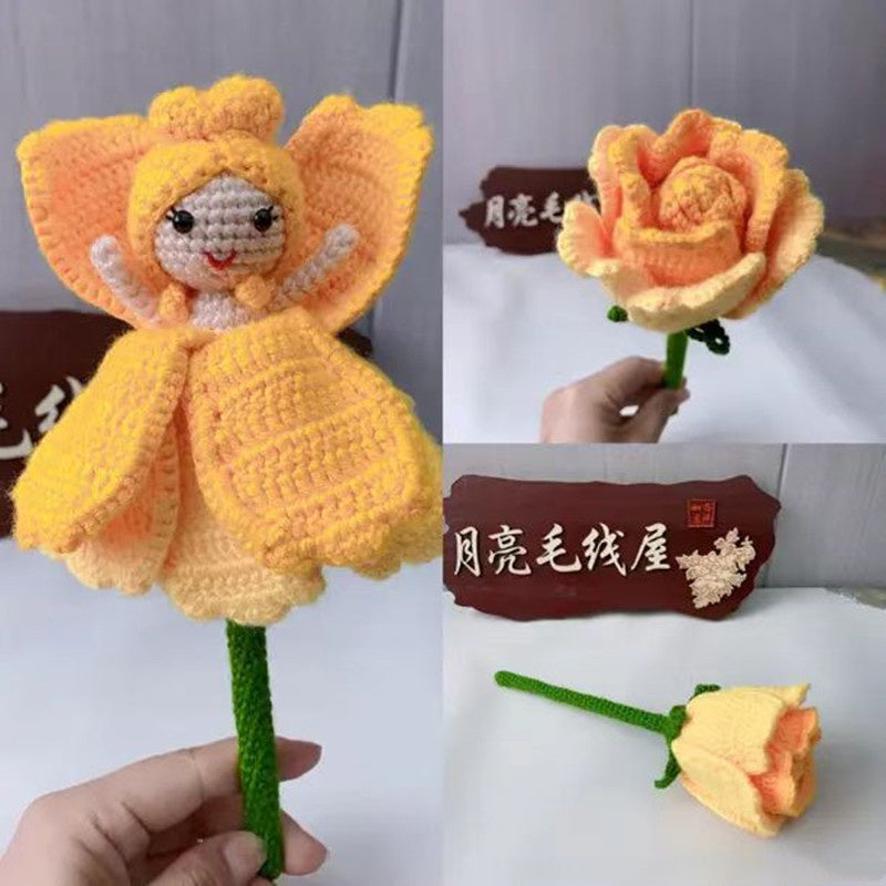 Home Fashion Simple Wool Crochet Decorative Bouquet