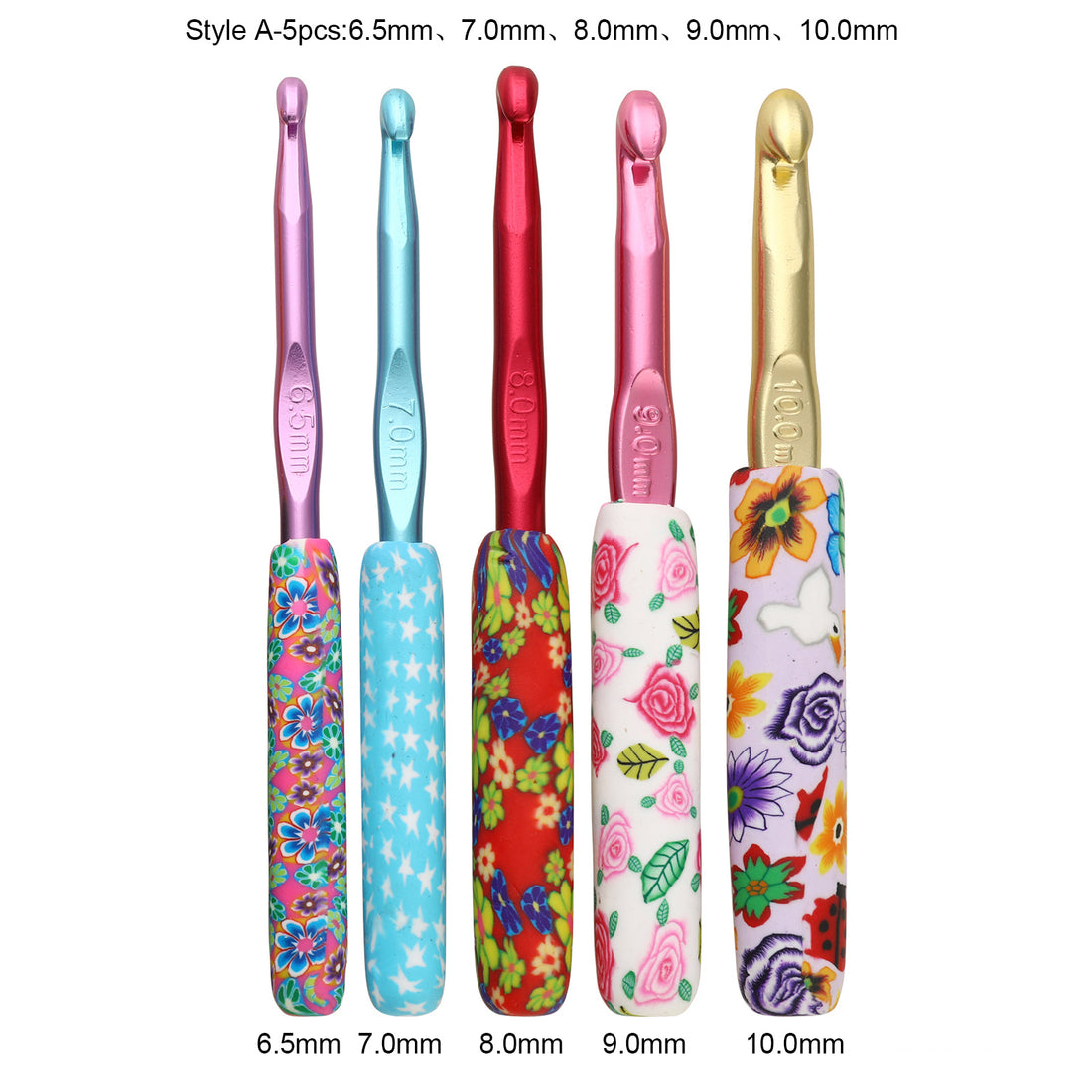 Color Printed Alumina Crochet Hook Set