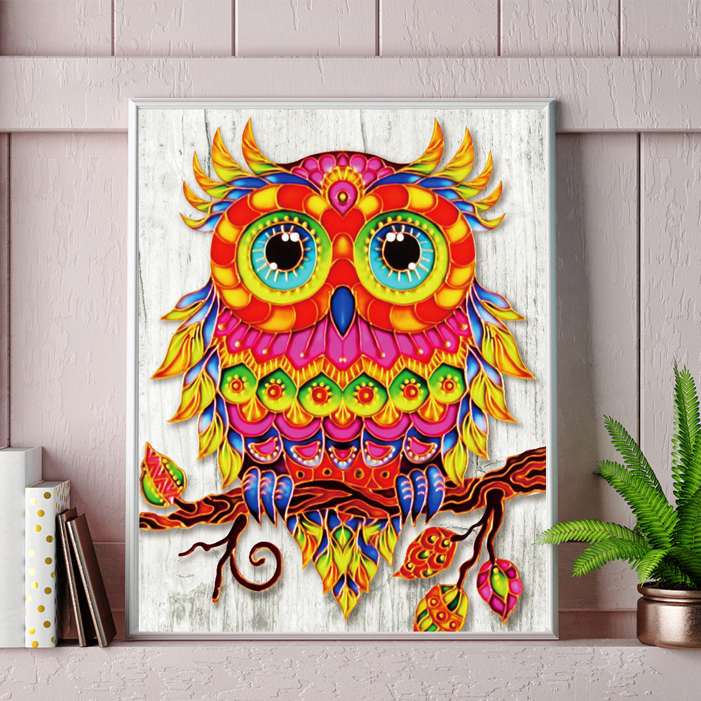 Diamond painting owl DIY