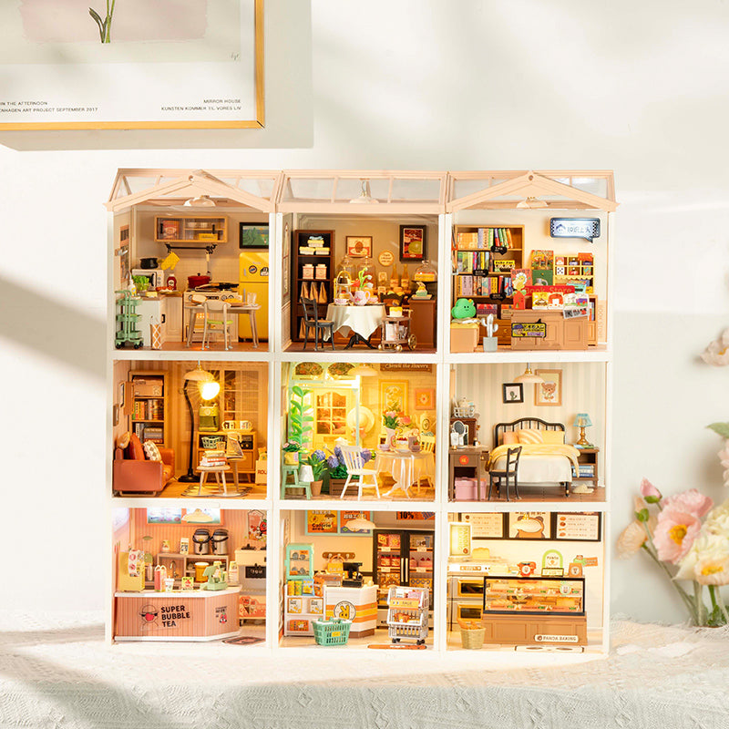 ROBOTIME Blooming Tea Garden Miniature House – DIY Wooden Kit