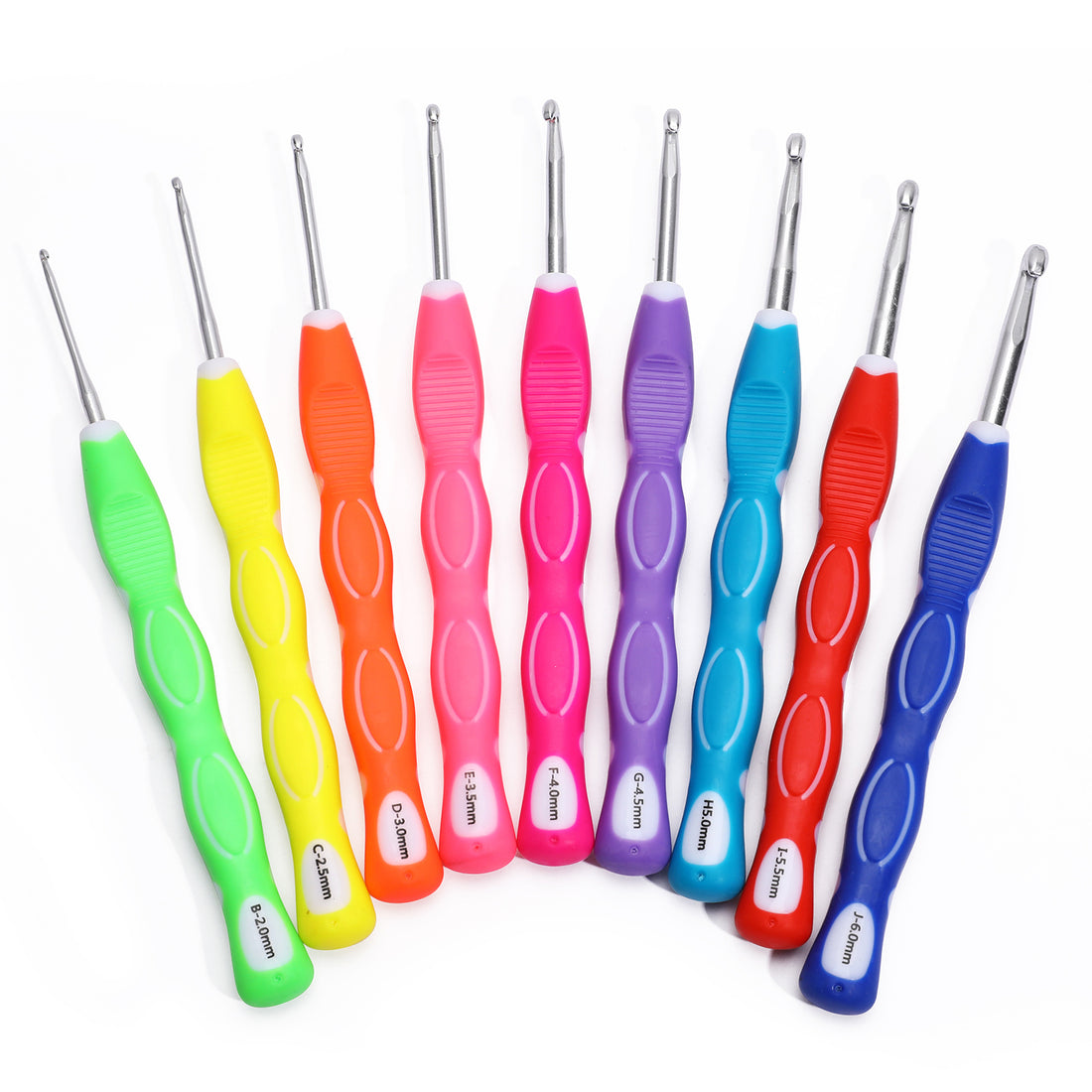 Two-color Soft Handle Aluminum Crochet Hook Rainbow Crochet Set 🌈🧶