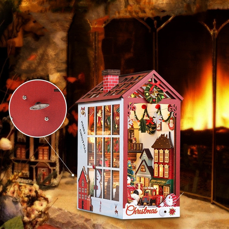 Diy Christmas Luminous Decoration Miniature House Model Toy