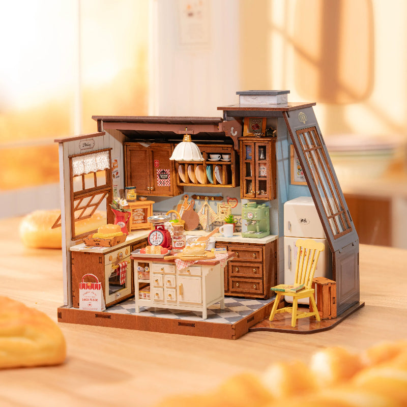 Rolife Baking Kitchen & Book Nook Miniature House – DIY 3D Puzzle