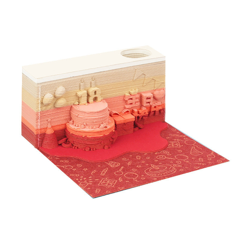 New Marriage Tree 3D Memo Pad Creative Three-dimensional Memo Pad Paper Sculpture Model 3D Memo Pad