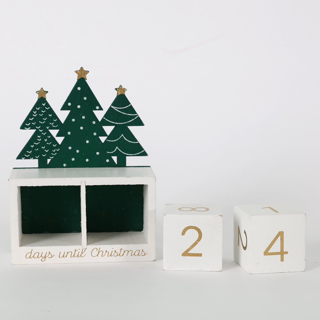 Christmas Wooden Forest Shape Countdown Calendar Block