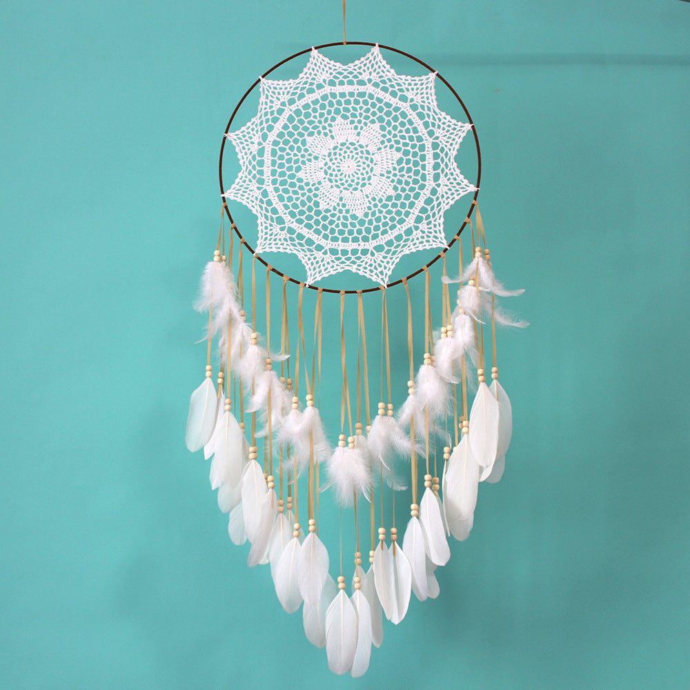 Creative Crochet Dreamcatcher Feather Wind Chime Charms