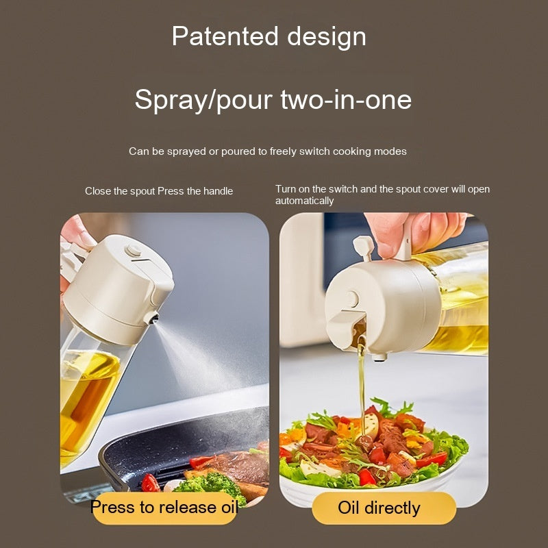 470ML Olive Oil Sprayer Dispenser | 2-in-1 Glass Cooking Spray Bottle