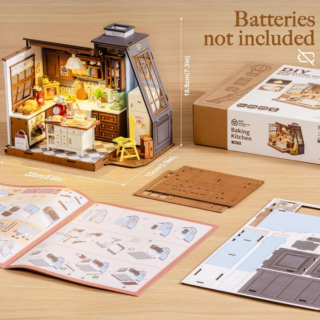 Rolife Baking Kitchen & Book Nook Miniature House – DIY 3D Puzzle