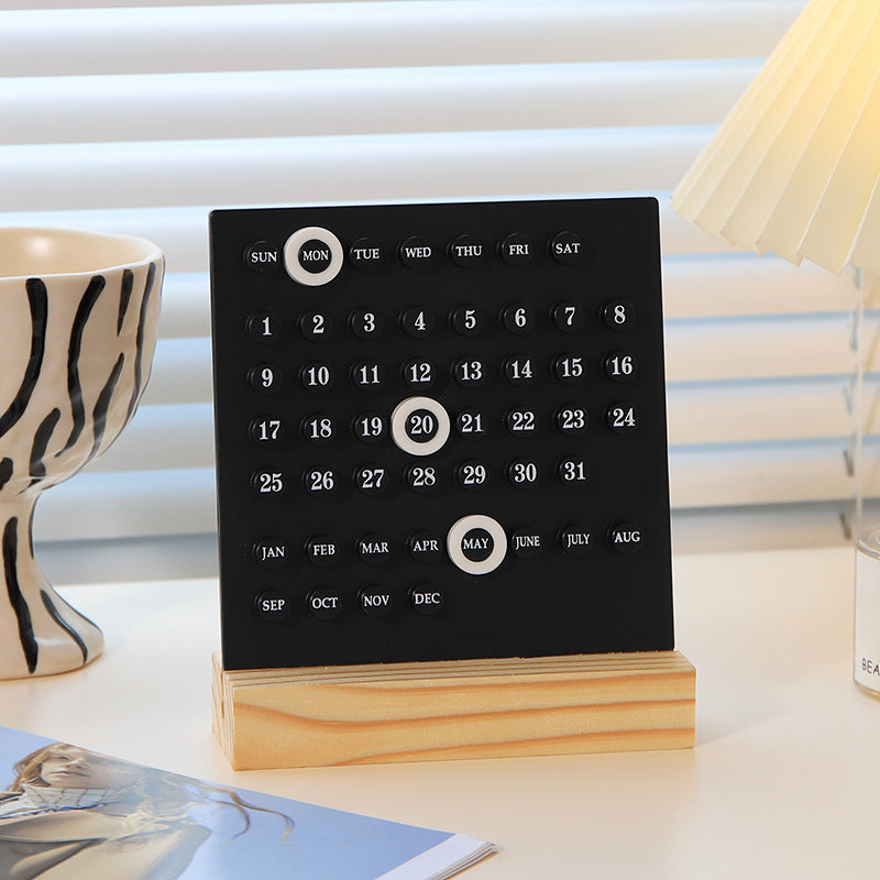 Wannian Wooden Ring Acrylic Calendar