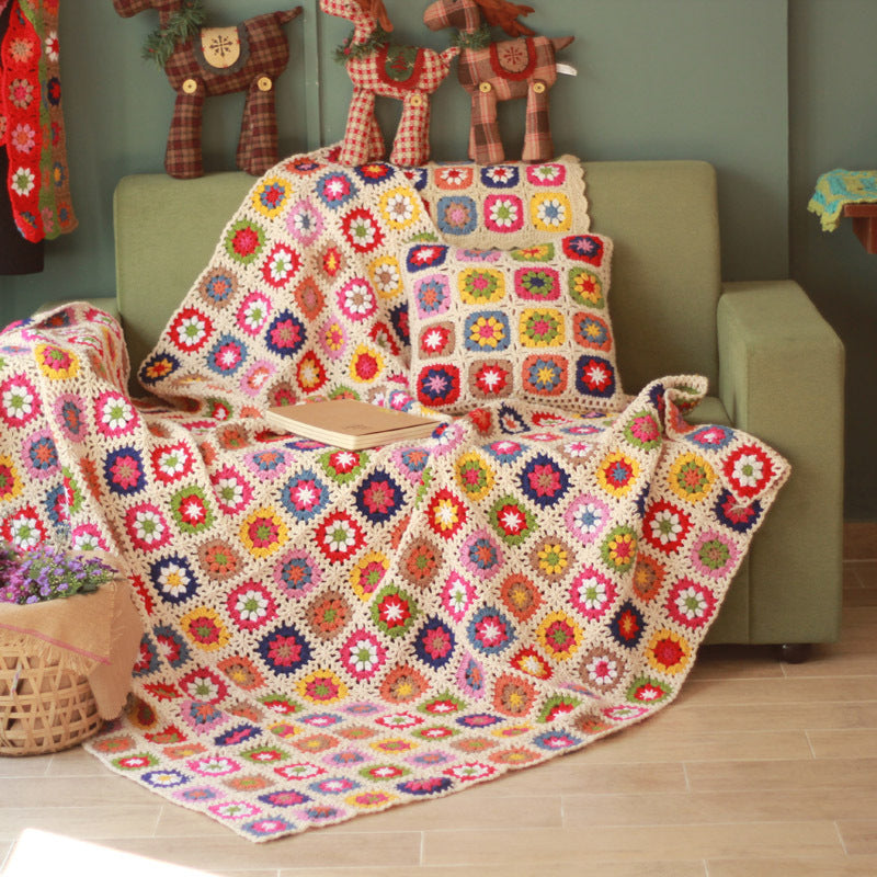 Fashion Personality Handmade Crochet Pastoral Line Blanket