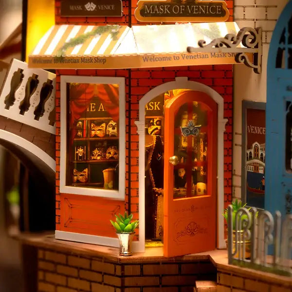 ROBOTIME Romantic Venice Book Nook Kit – DIY 3D Wooden Puzzle