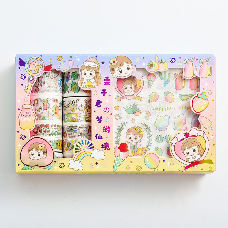 Girl Series 1010 Tape Stickers Gift Set – Cute DIY Materials 💕🎀