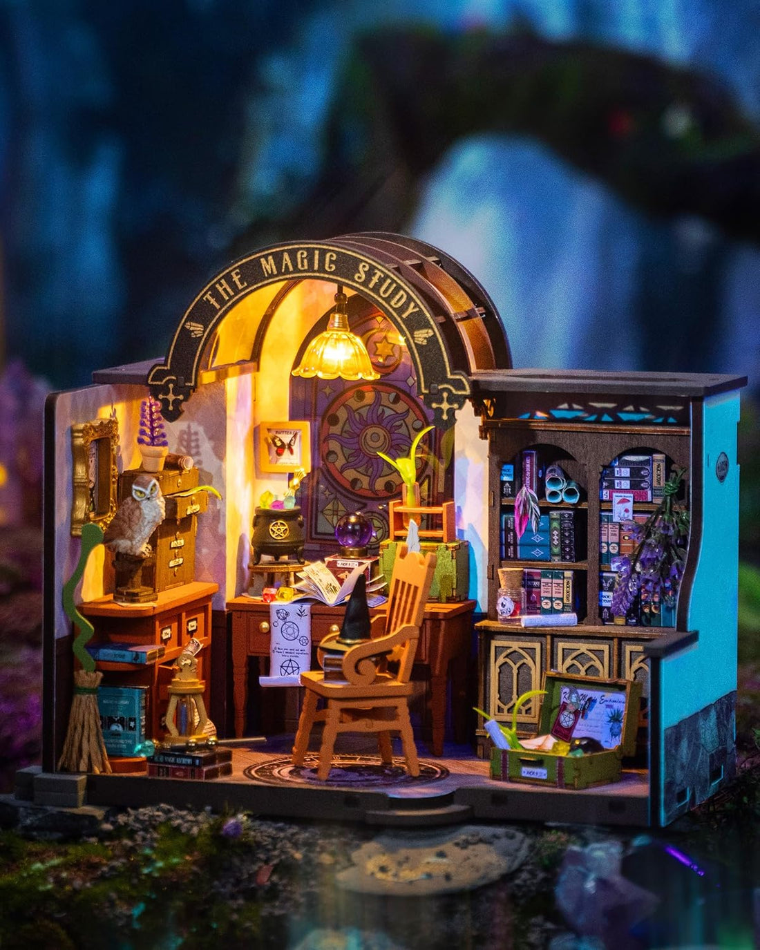 ROBOTIME Magic Study Miniature House – DIY Craft Kit for Adults