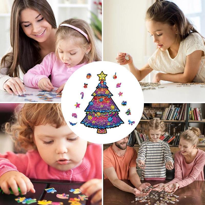 Christmas Kids DIY Wooden Tree Puzzle