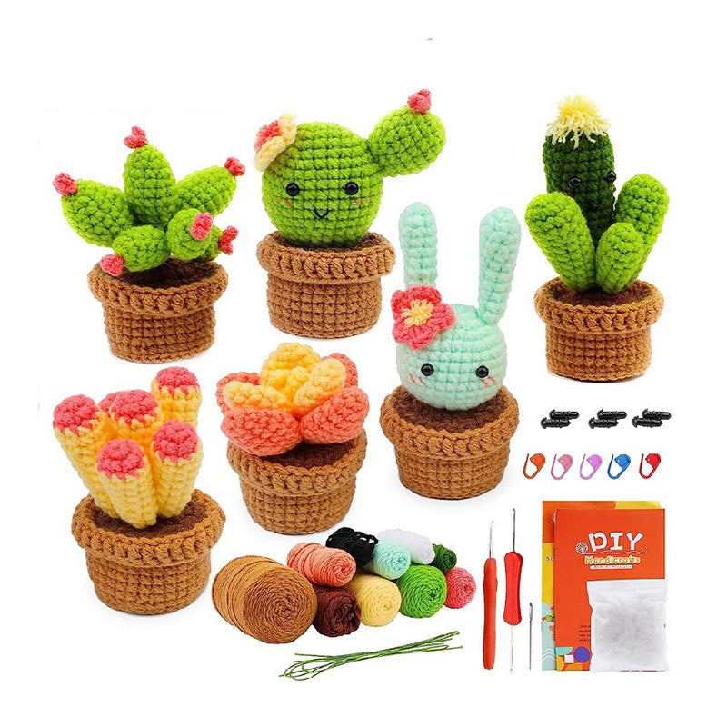 DIY Crochet Material Package for Beginners – Create Your Own Potted Plants 🌿🧶