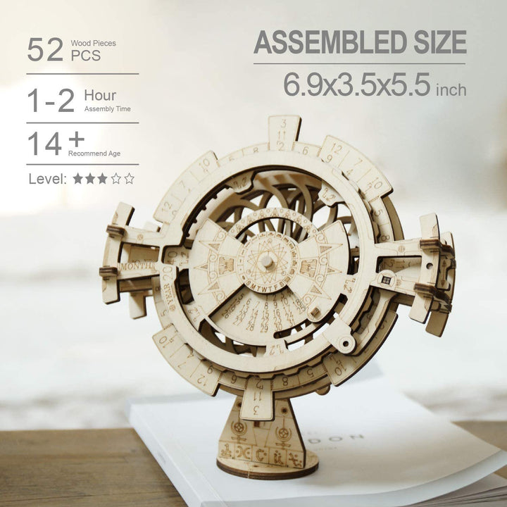 ROKR DIY 3D Wooden Puzzle Perpetual Calendar Kit