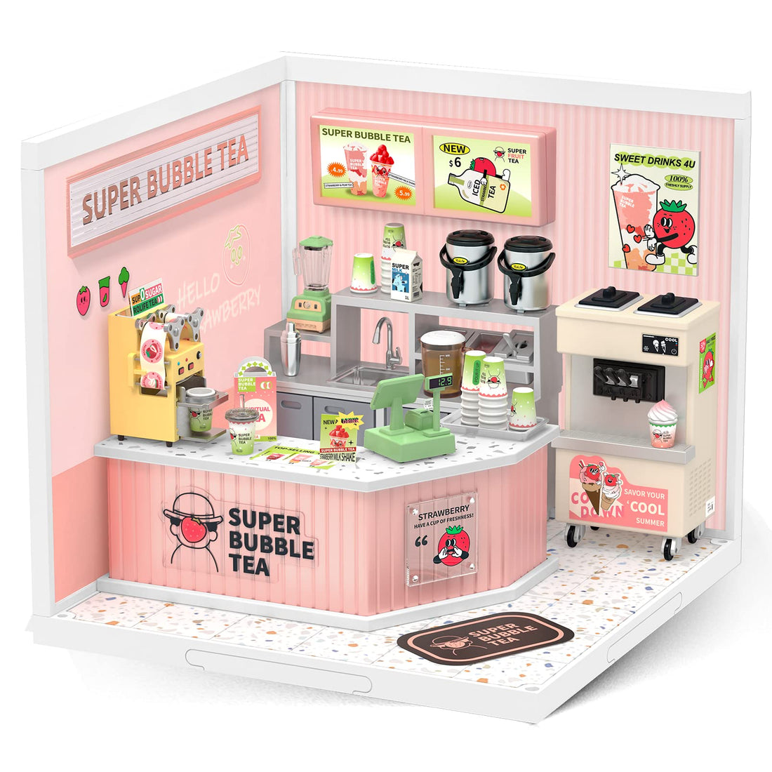Rolife Super Creator Mini Store DIY Dollhouse Kit with LED Lights