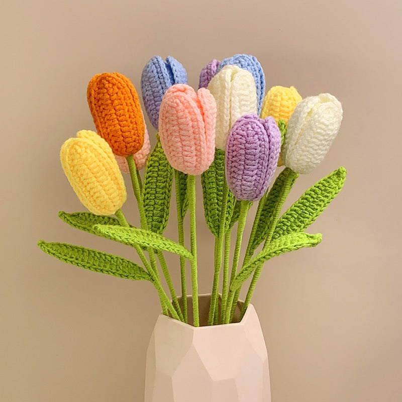 Hand Crochet Tulip Immortal Flower – Elegant Floral Decoration 🌷✨