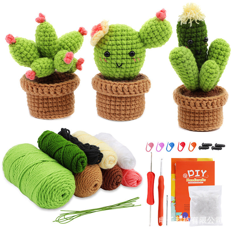 DIY Crochet Material Package for Beginners – Create Your Own Potted Plants 🌿🧶