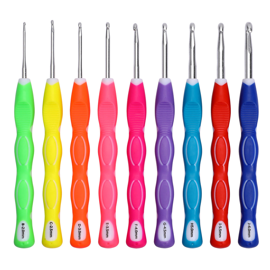 Two-color Soft Handle Aluminum Crochet Hook Rainbow Crochet Set 🌈🧶