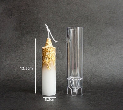 Clear Acrylic Candle Mold by Arts And More with measurements for crafting pillar candles