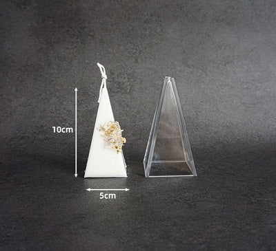 Arts And More clear Acrylic Candle Mold pyramid shape with 10cm height and 5cm base for craft making