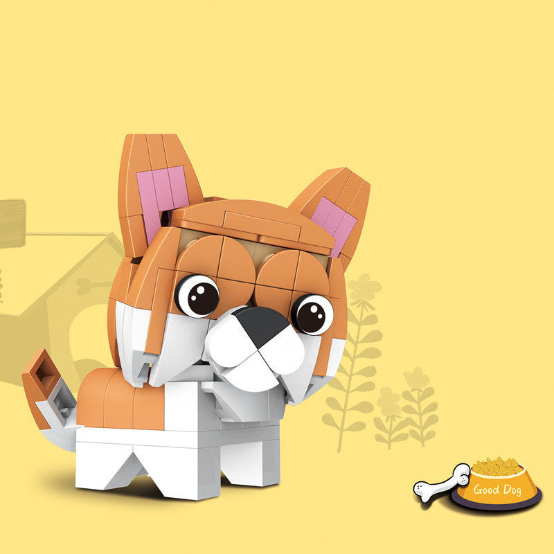 Kids DIY Animal Modeling Building Blocks Set featuring an adorable dog figure