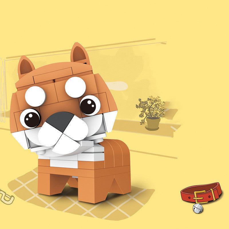 Kids DIY Animal Modeling Building Blocks Set featuring a cute, detailed dog design