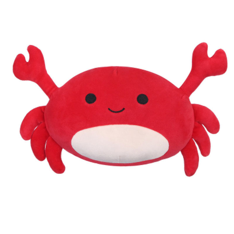 Red crab animal plush pillow with smiling face soft and cuddly kids diy kit by Arts And More