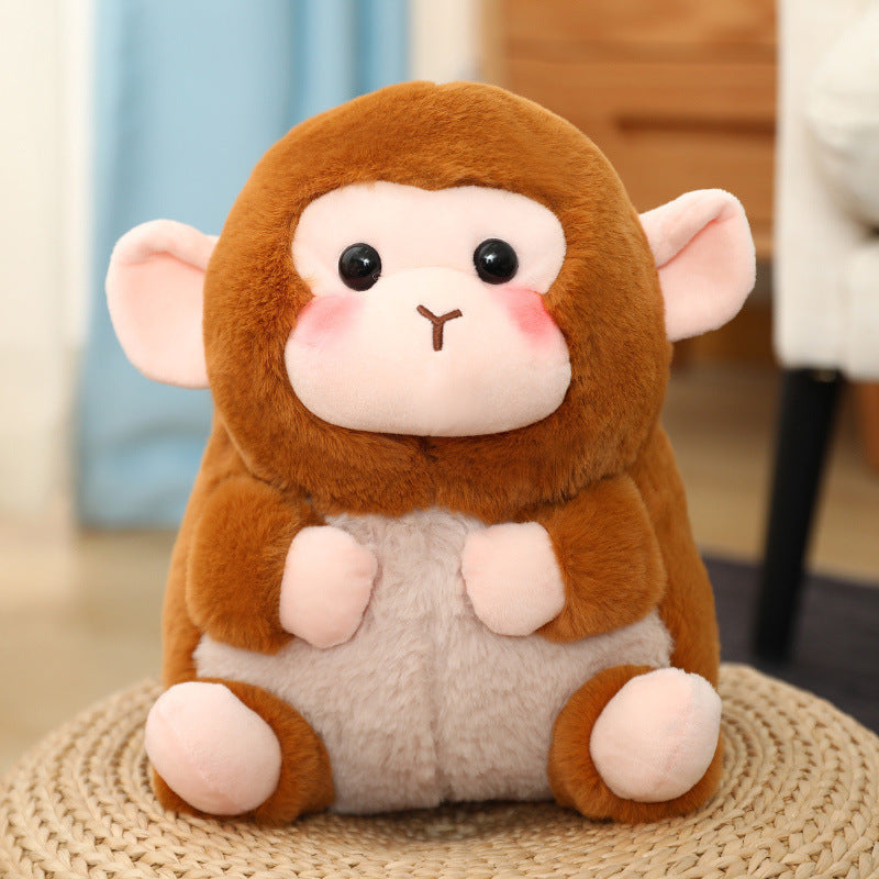 Arts And More kids DIY kit featuring a brown and beige animal plush toy monkey with large eyes