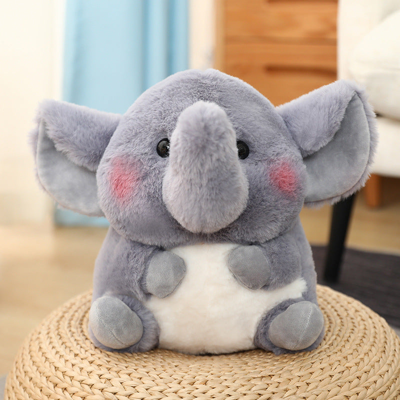 Arts And More kids DIY kit featuring a gray elephant animal plush toy with pink cheeks