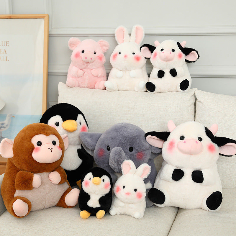 Arts And More kids DIY kits featuring a variety of cute animal plush toy stuffed animals on a couch