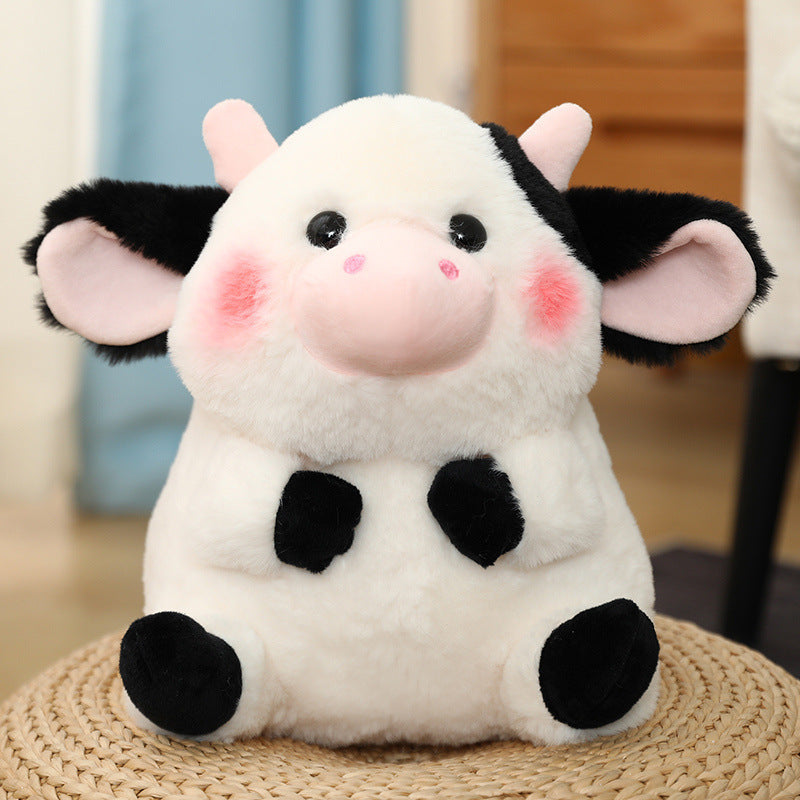 Arts And More kids DIY kits animal plush toy in the shape of a cute black and white cow with pink cheeks