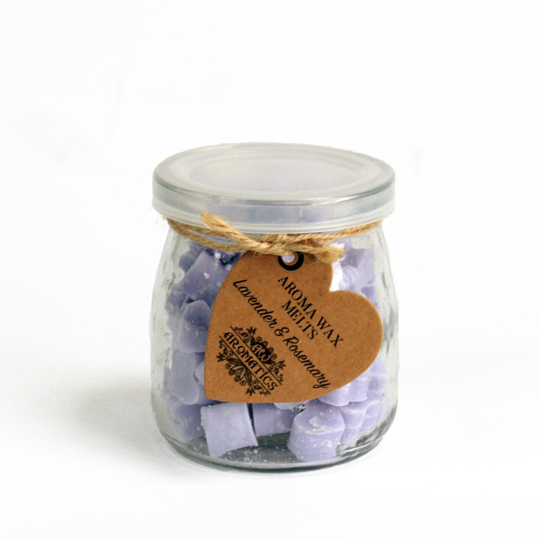 Rosemary Soy Wax Melts in a glass jar for soothing home fragrance