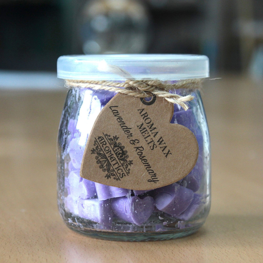 Rosemary Soy Wax Melts in a jar with natural aroma for home fragrance