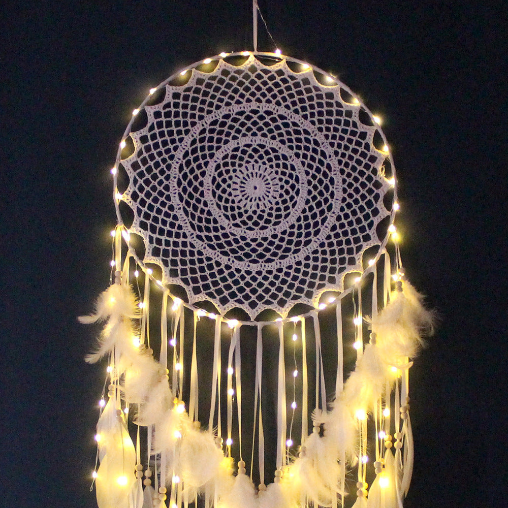 Creative Crochet Dreamcatcher Feather Wind Chime Charms