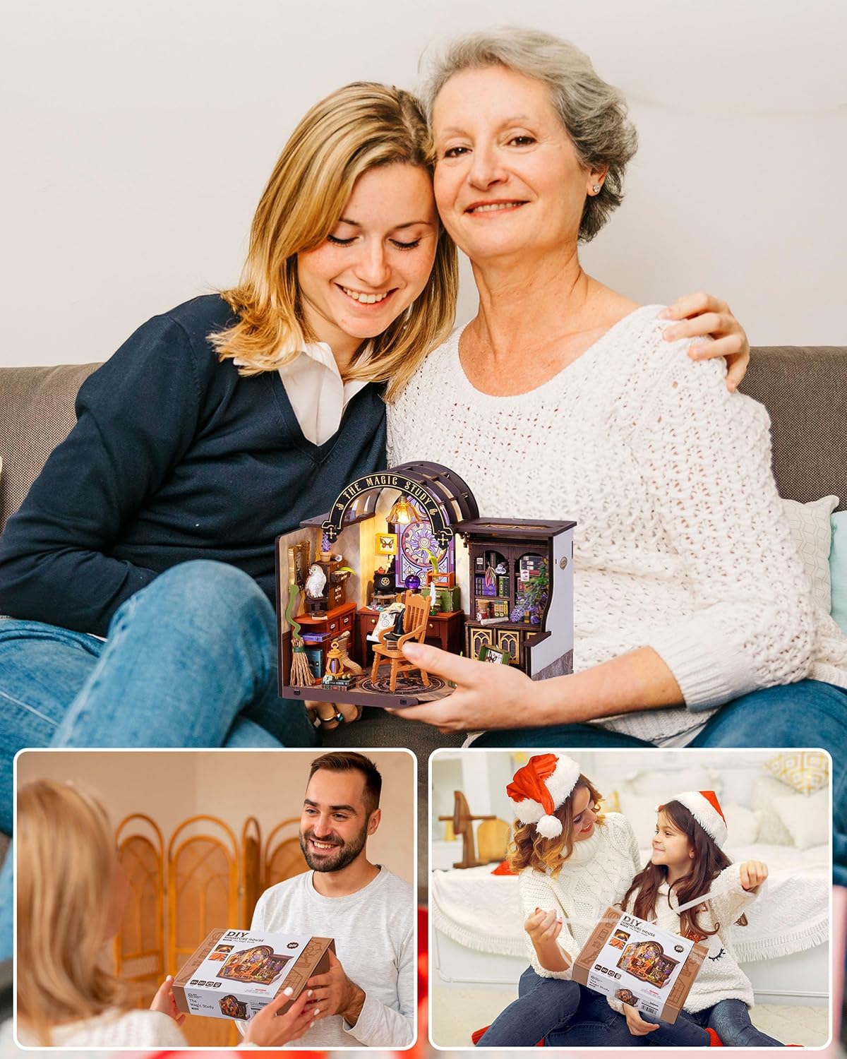 ROBOTIME Magic Study Miniature House – DIY Craft Kit for Adults