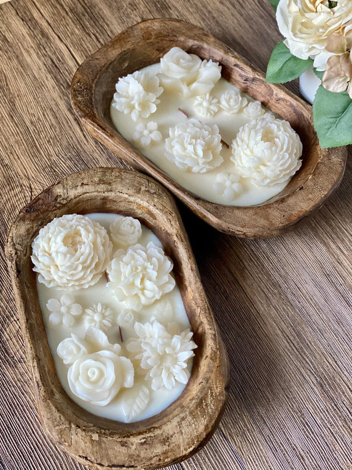 Botanical Garden Scented Dough Bowl Candle | Handcrafted Soy Wax Candle 🌸