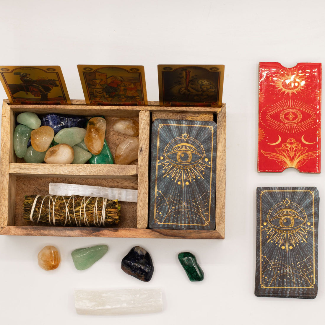 Three Section Tarot Box with Card Holder