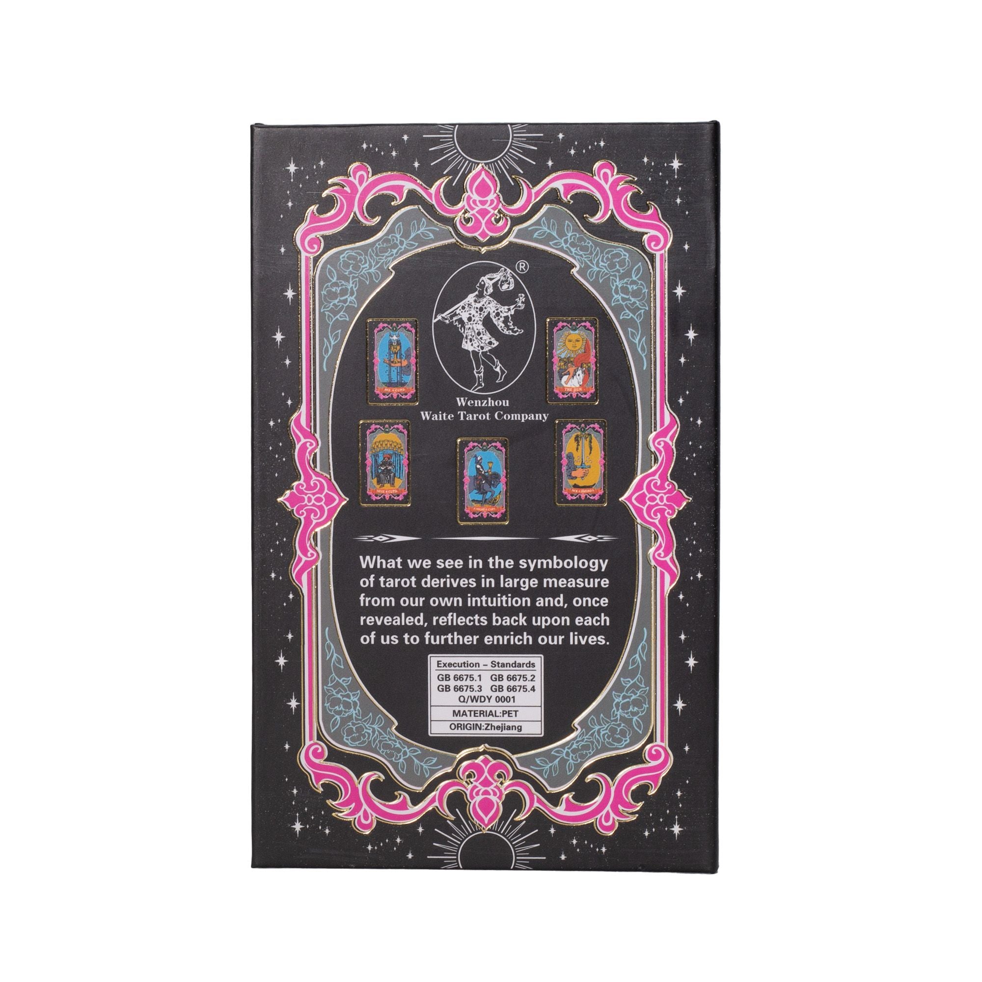 Gold foil tarot card set with guidebook and box