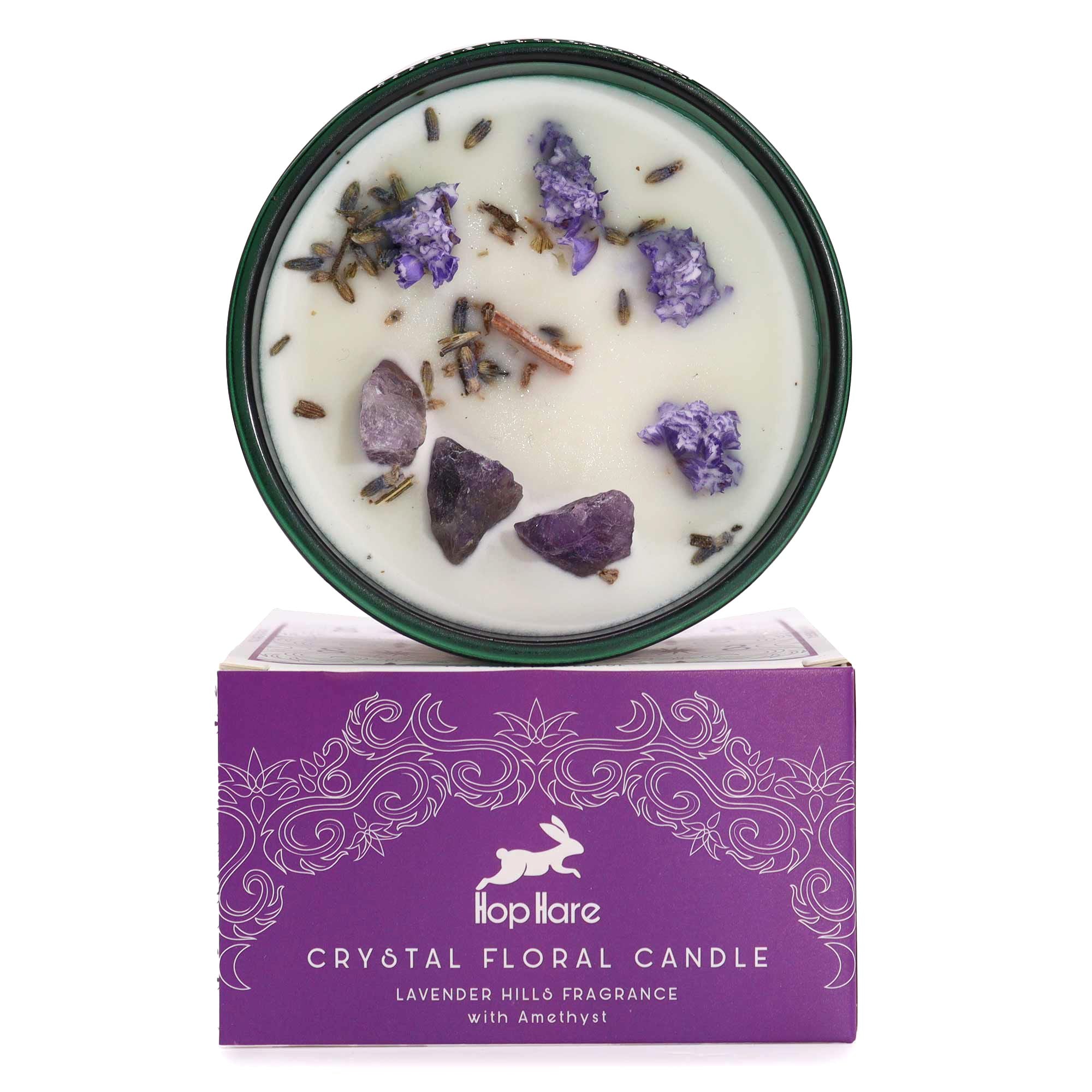Hop Hare Crystal Flower Candle — The Moon — detail view 2