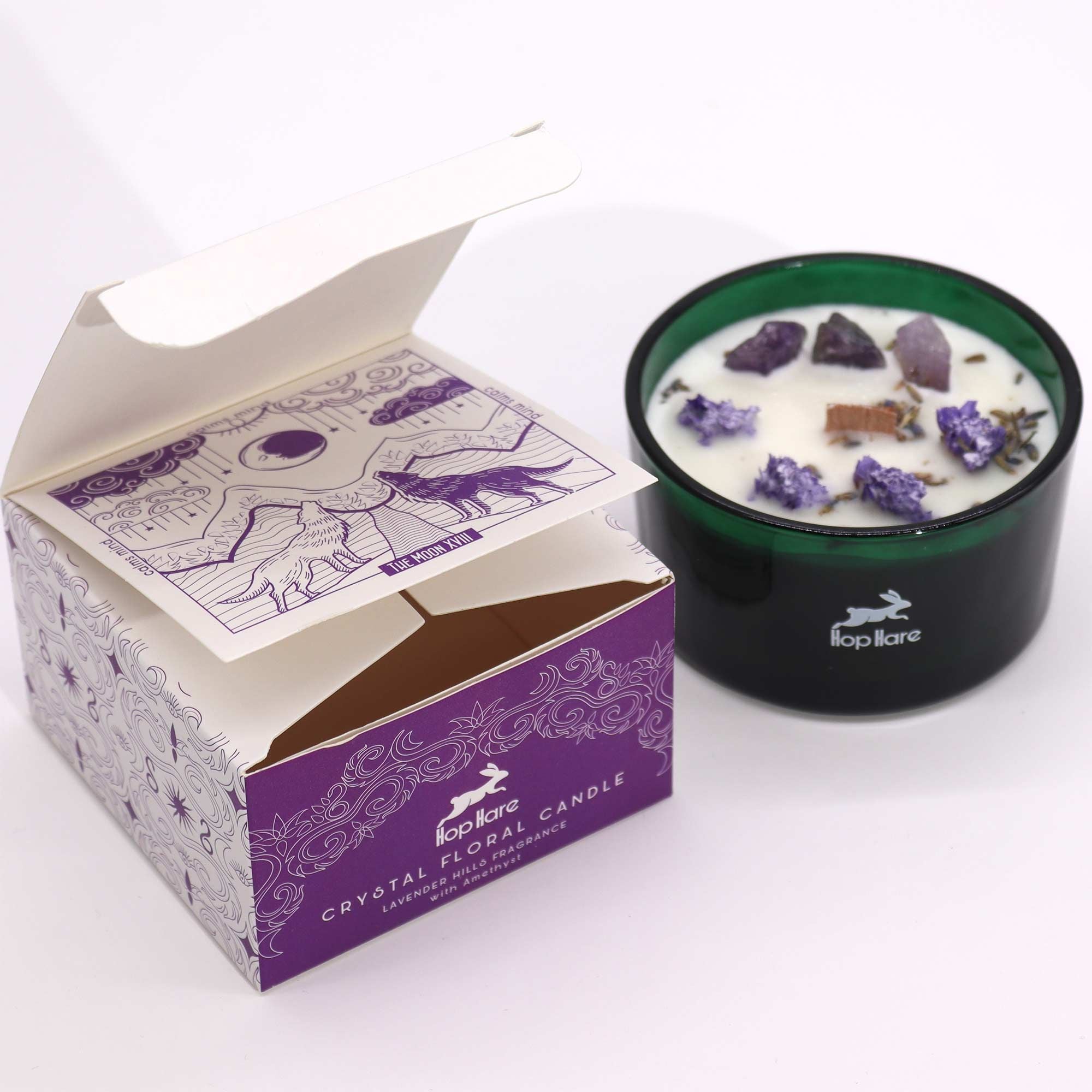 Hop Hare Crystal Flower Candle — The Moon — detail view 6