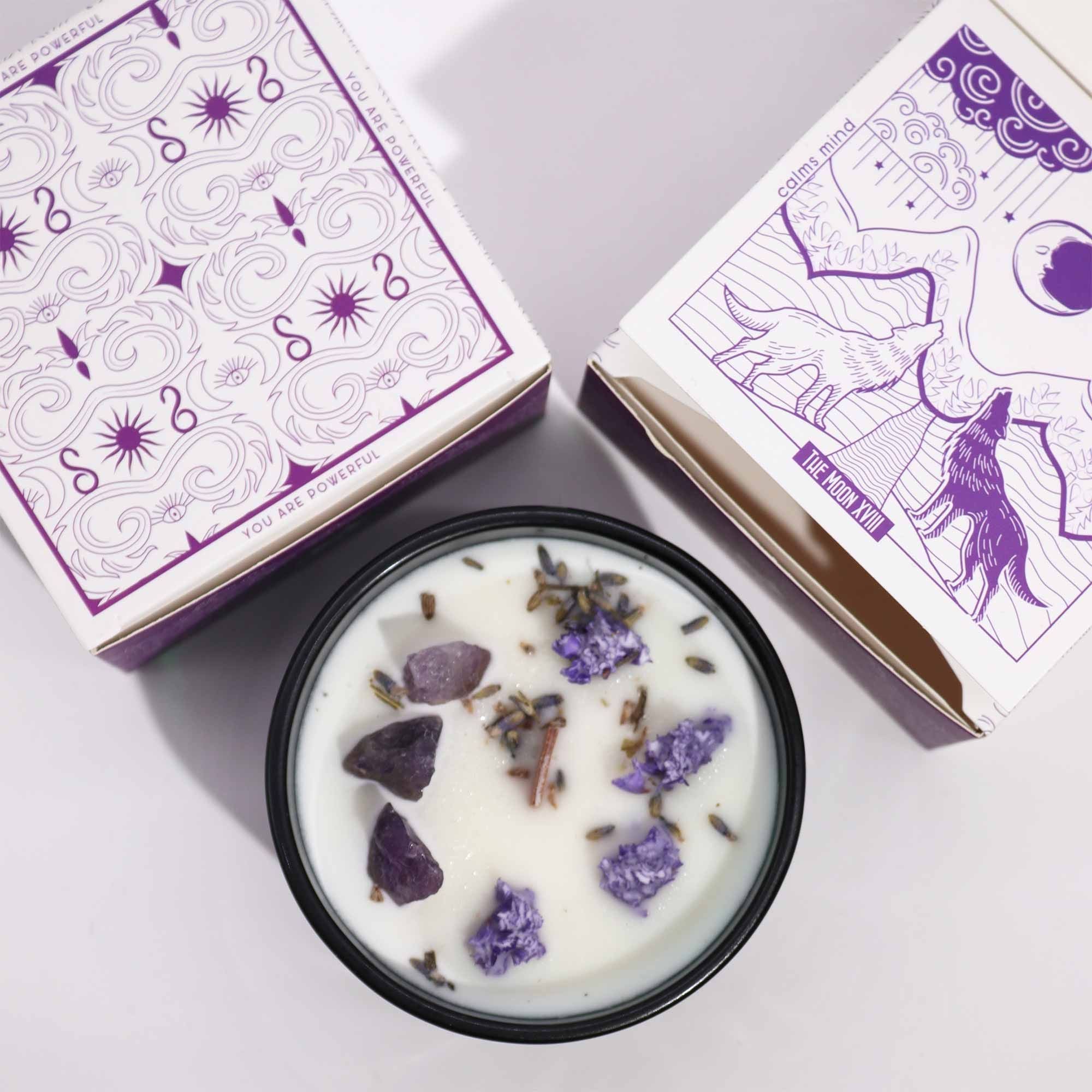 Hop Hare Crystal Flower Candle — The Moon — detail view 4