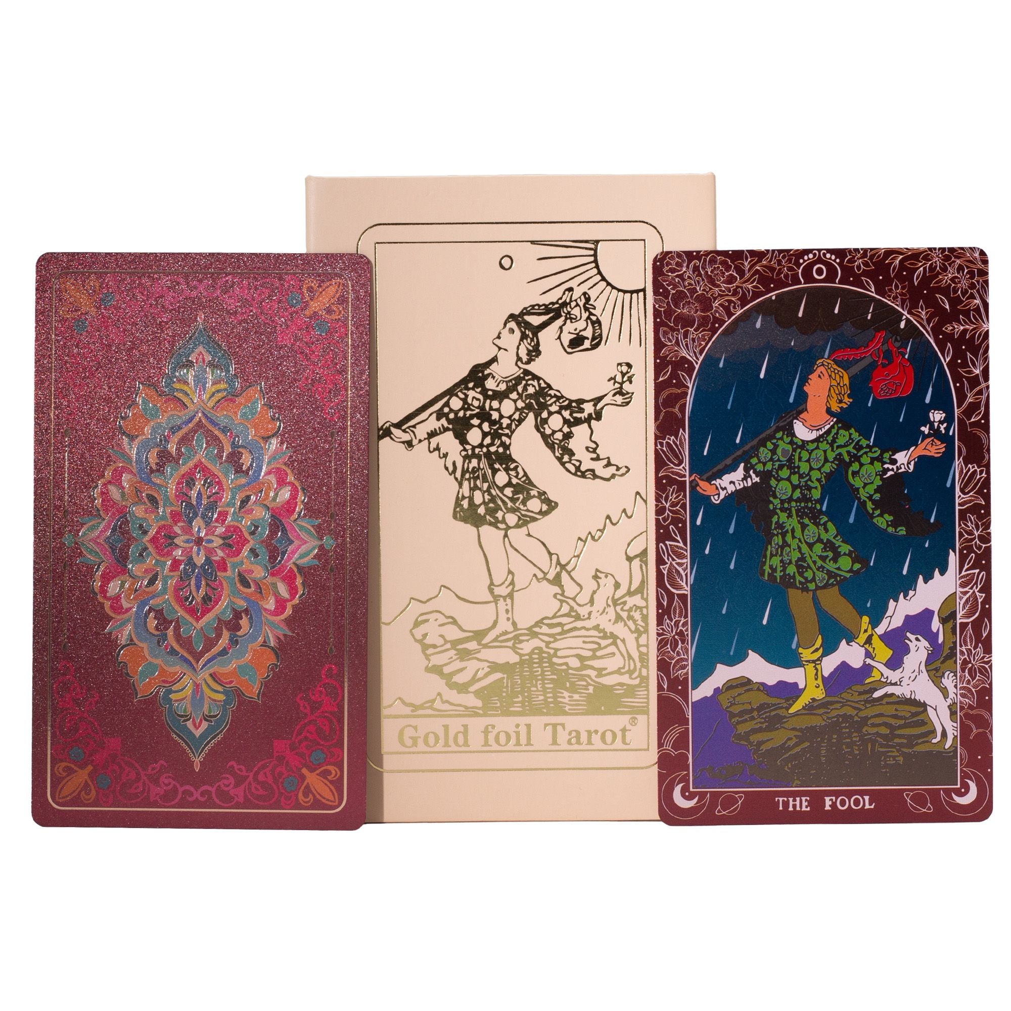 Pink Ruby Foil Tarot Gift Box Set with Guidebook — detail view 2
