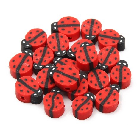 Animal Ladybug Polymer Clay DIY Perforated String Beading