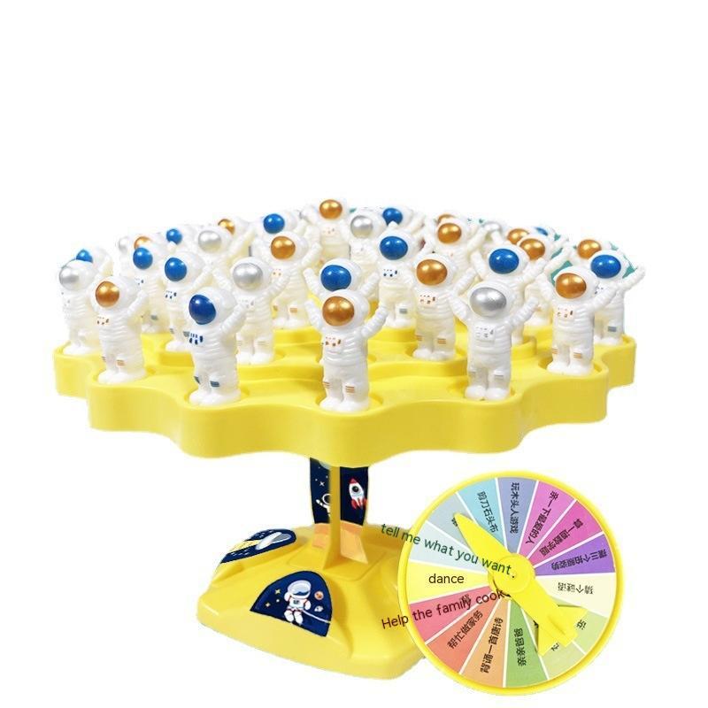 Balanced Space Station Game arts and crafts kit with astronaut figures on yellow base and colorful spinner